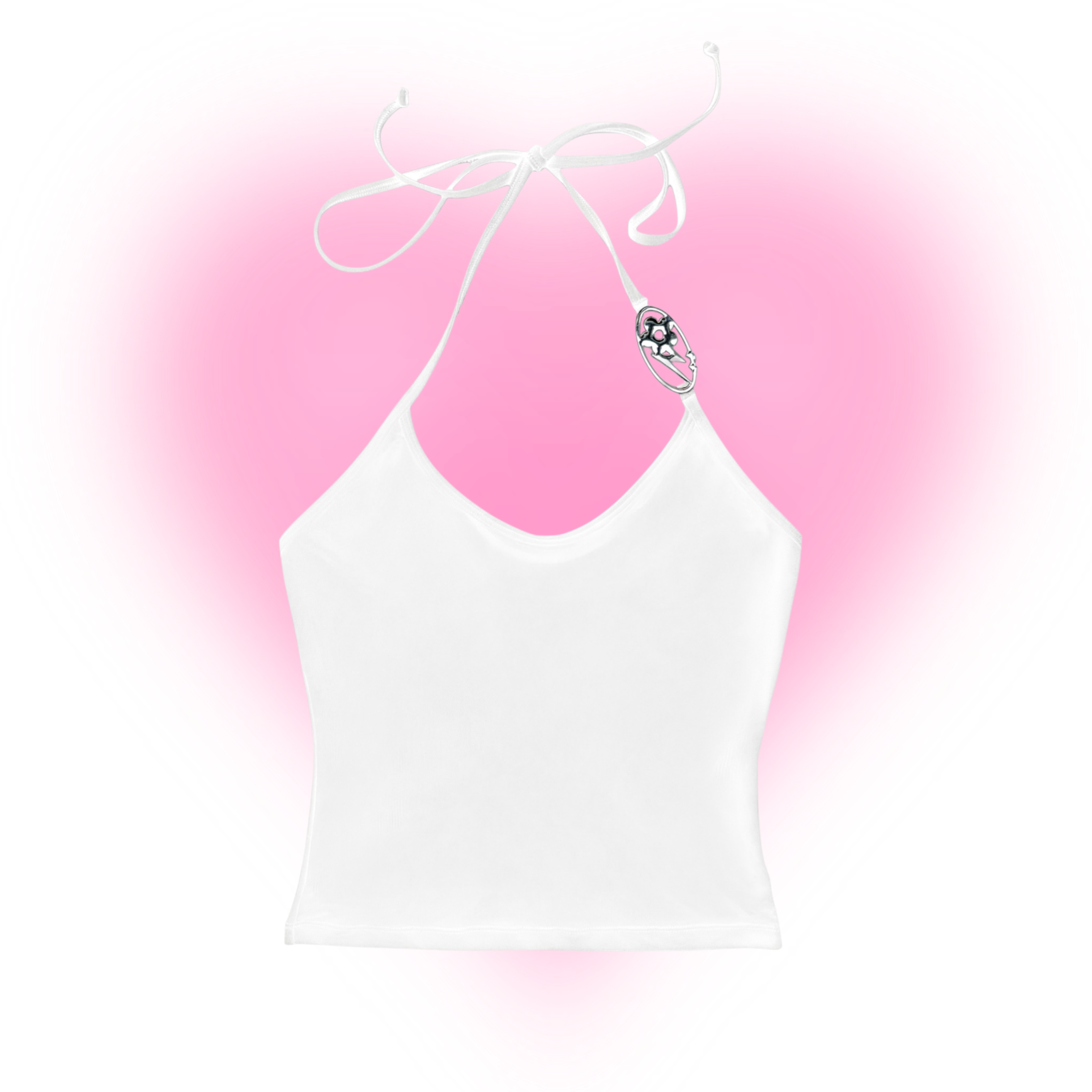 '   B2B  White Halter Tank