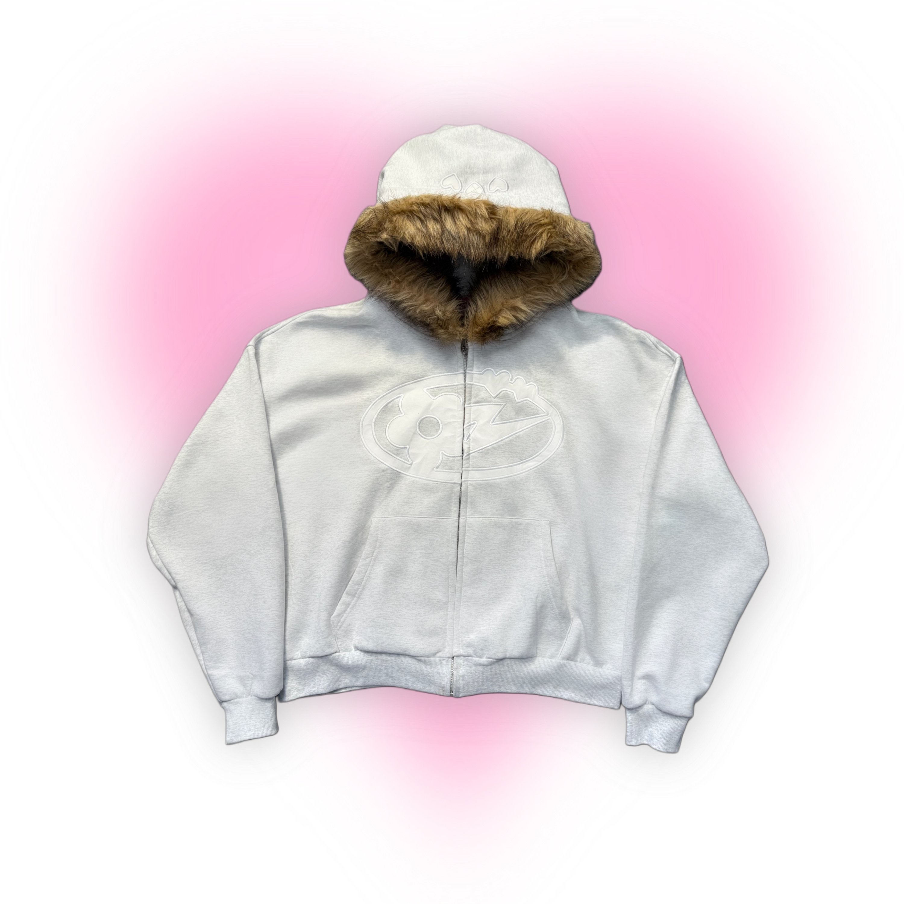 ' GREY LOVEFUR' ZIPPA